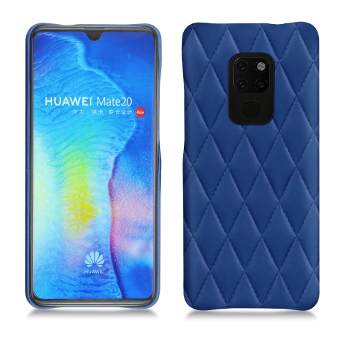 Lederschutzhülle Huawei Mate 20Bleu océan - Couture ( Nappa - Pantone #15458a) 