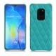 Coque cuir Huawei Mate 20 - Bleu fluo - Couture