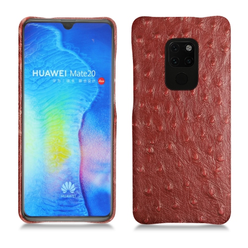 レザーケース Huawei Mate 20Autruche ciliegia ( Pantone #a4343a ) 
