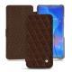 Huawei Mate 20 X leather case - Châtaigne - Couture ( Pantone 476C ) 