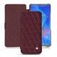 Huawei Mate 20 X leather case - Lie de vin - Couture ( Pantone 5115C ) 