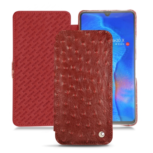 Capa em pele Huawei Mate 20 XAutruche ciliegia ( Pantone #a4343a ) 