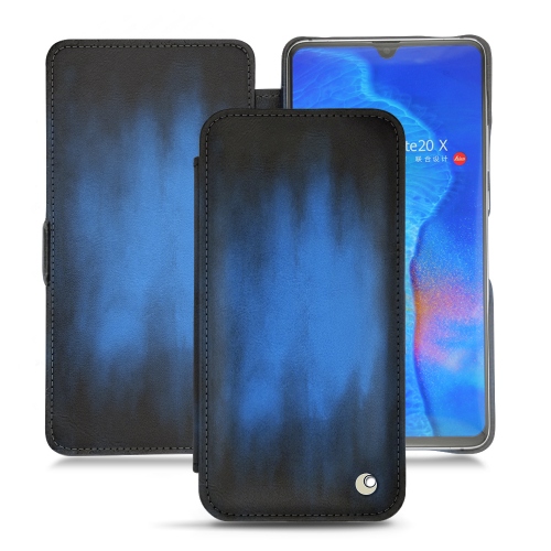 Custodia in pelle Huawei Mate 20 XBleu Patine