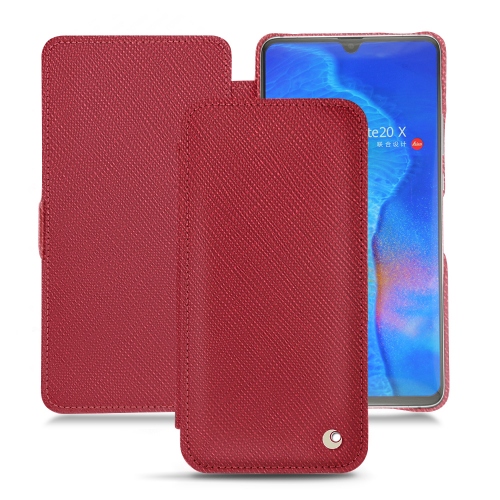 Huawei Mate 20 X leather casesRouge passion ( Pantone #a6192e ) 