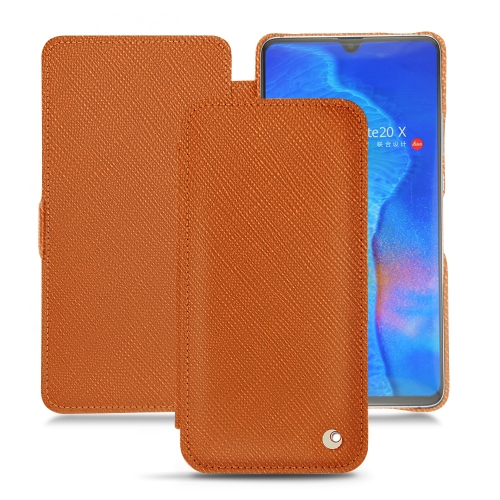 Lederschutzhülle Huawei Mate 20 XOrange vibrant ( Pantone #e36b39 ) 