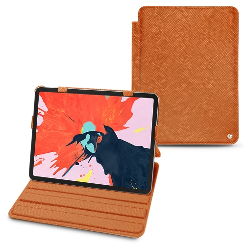 Apple iPad Pro 11' (2018) leather caseOrange vibrant ( Pantone #e36b39 ) 