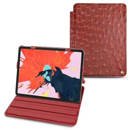 Lederschutzhülle Apple iPad Pro 12.9" (2018)Autruche ciliegia ( Pantone #a4343a ) 