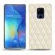 Custodia in pelle Huawei Mate 20 X - Blanc - Couture ( Bologna - White ) 