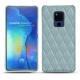 Coque cuir Huawei Mate 20 X - Bleu ciel - Couture ( Nappa - Pantone 277C ) 