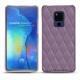 Coque cuir Huawei Mate 20 X - Lilas - Couture ( Nappa - Pantone 2645U ) 