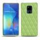 Custodia in pelle Huawei Mate 20 X - Vert olive - Couture ( Nappa - Pantone 578U ) 