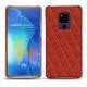 Huawei Mate 20 X leather cover - Papaye - Couture ( Pantone 180C ) 