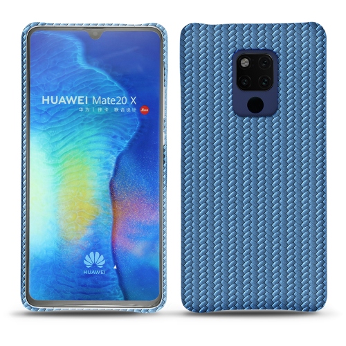Protections cuir (housse, étui, coque) fabriquées main pour Huawei Mate 20 X Abaca ishia ( Pantone #395775 ) 