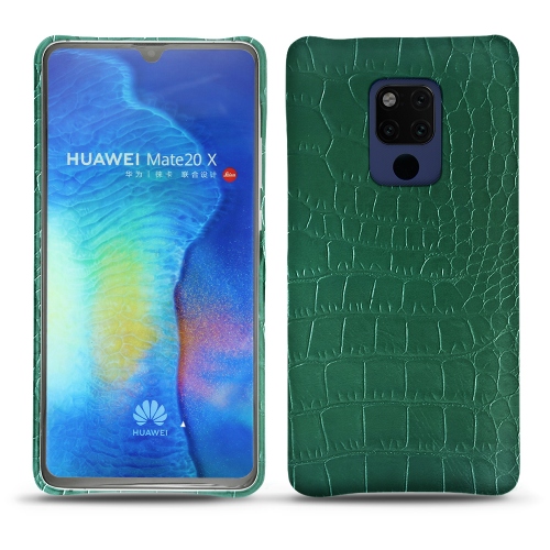 Custodia in pelle Huawei Mate 20 XCrocodile pino ( Pantone #173F35 ) 